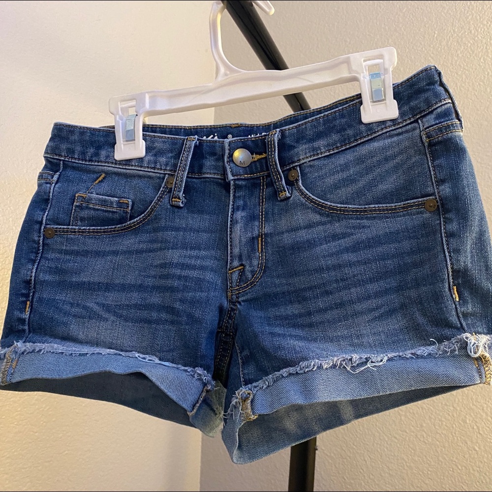 blue denim shorts